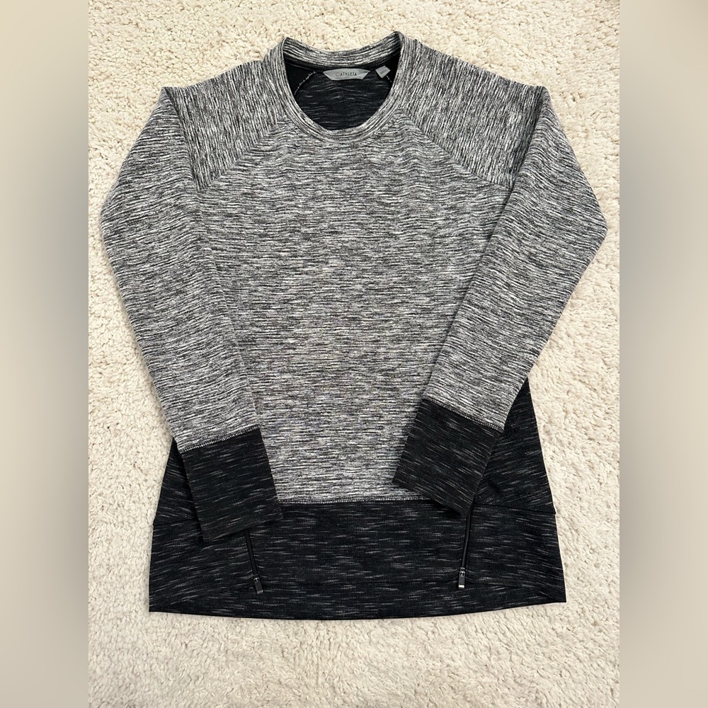 Athleta Sweater Black and Gray Sweatshirt Women's XS With Zippers